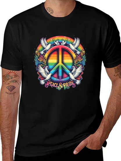 Peace & Pride Rainbow Graphic Tee