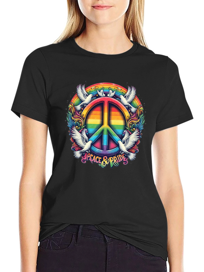 Peace & Pride Rainbow Graphic Tee