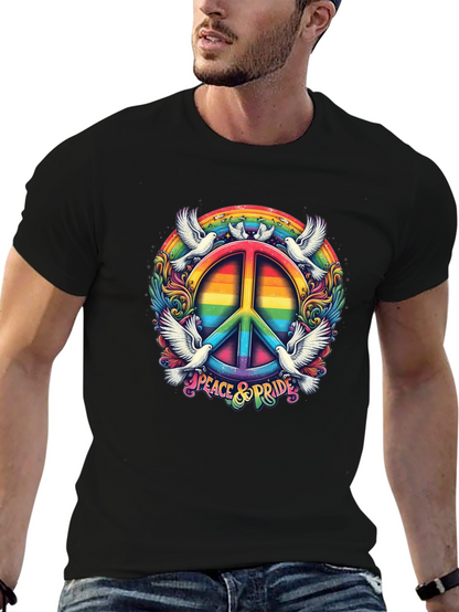 Peace & Pride Rainbow Graphic Tee