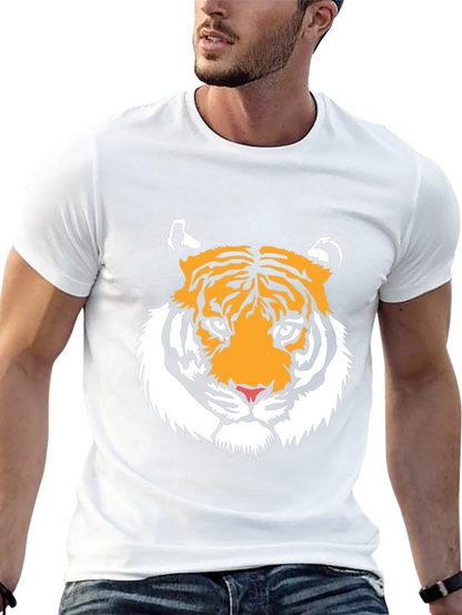 Bold Tiger Graphic Tee - Black Cotton Blend