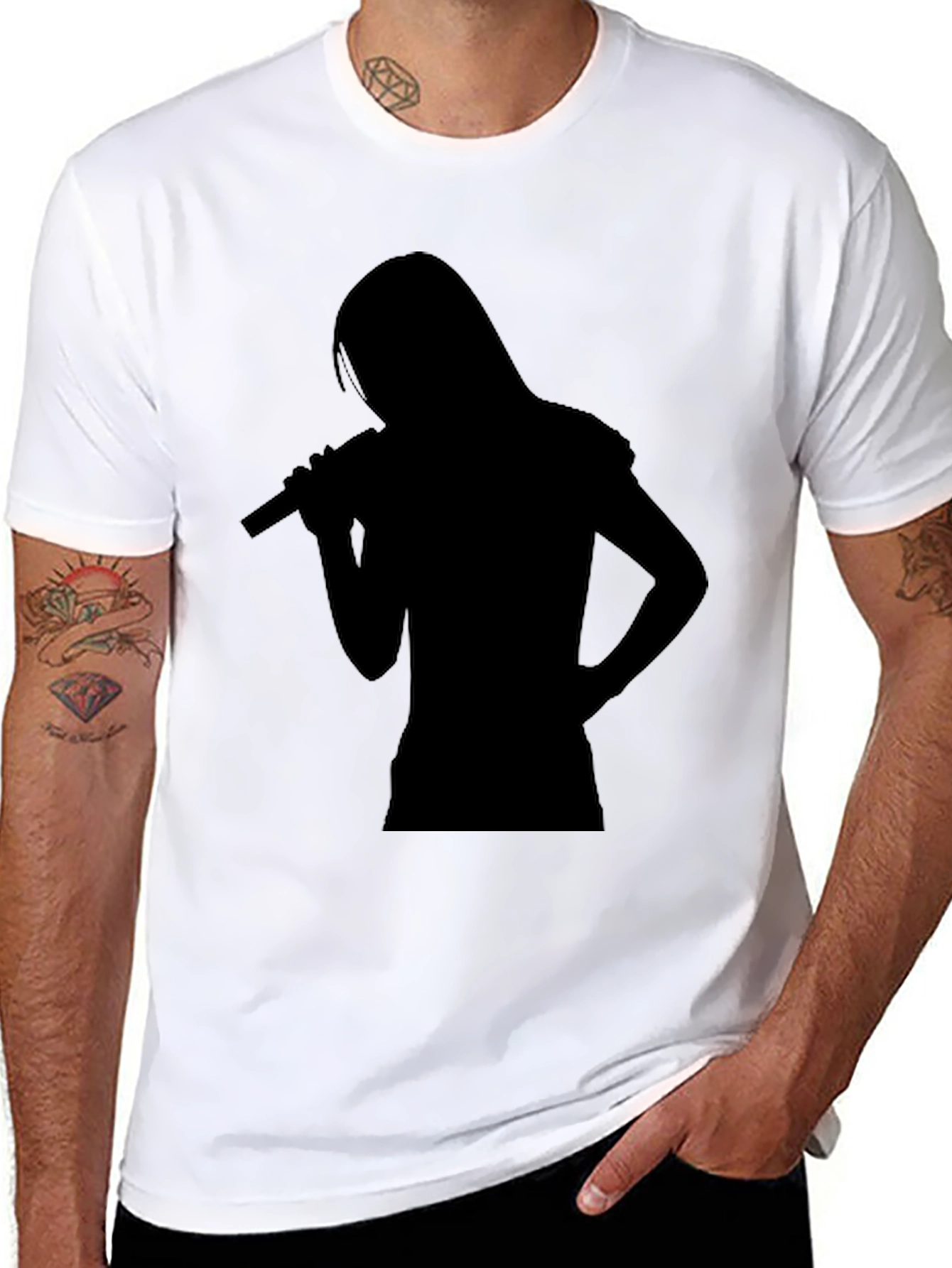 Silhouette Singer Black T-Shirt