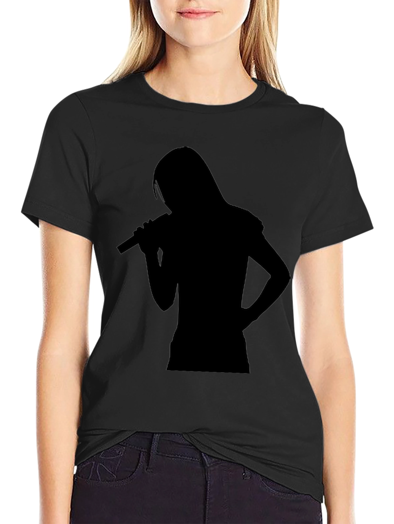 Silhouette Singer Black T-Shirt