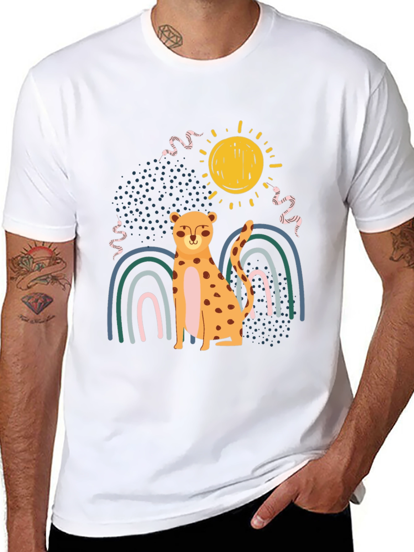 Cheetah Rainbow Graphic Tee