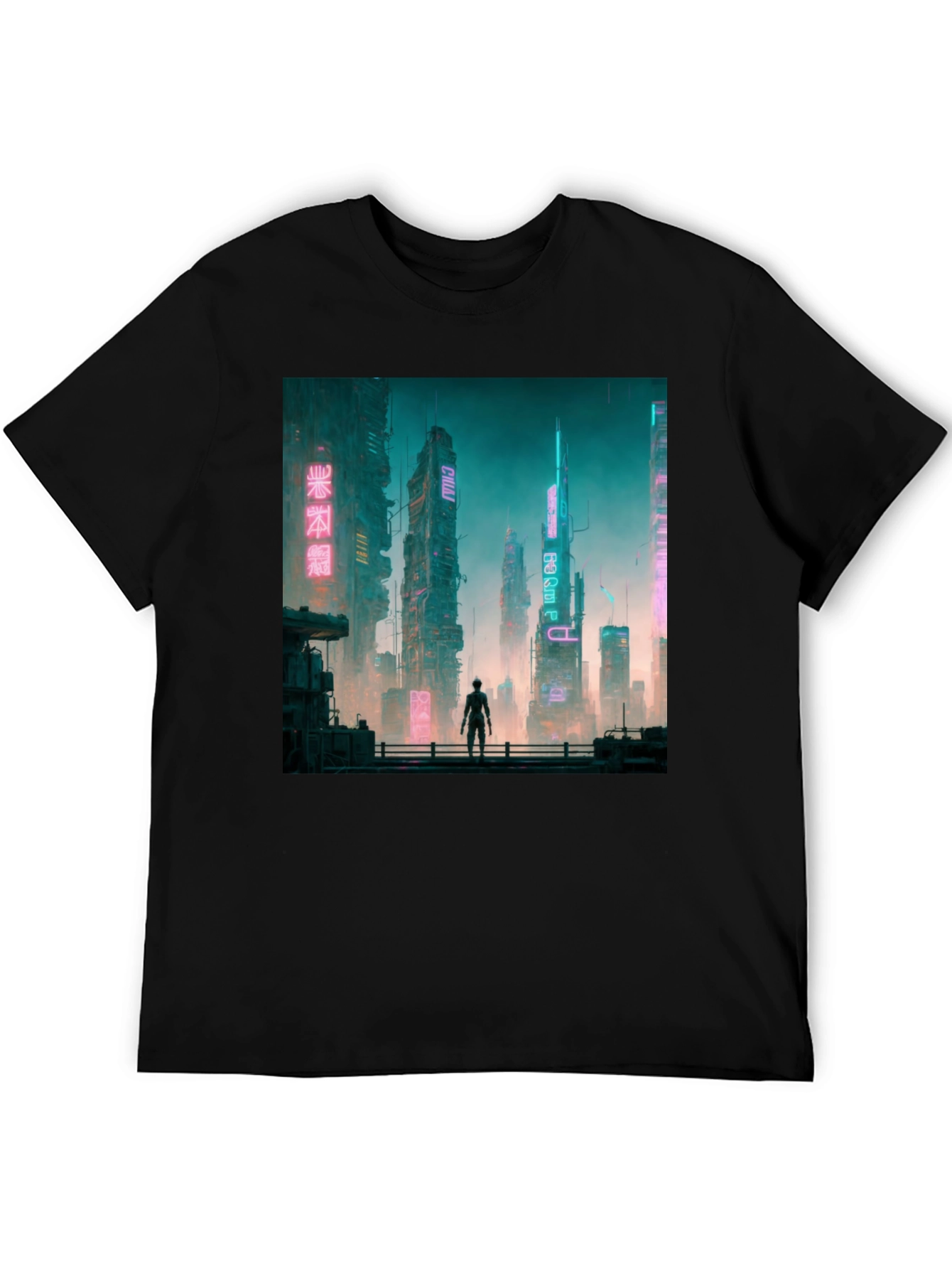 Cyberpunk Cityscape Graphic Tee - Futuristic Fashion