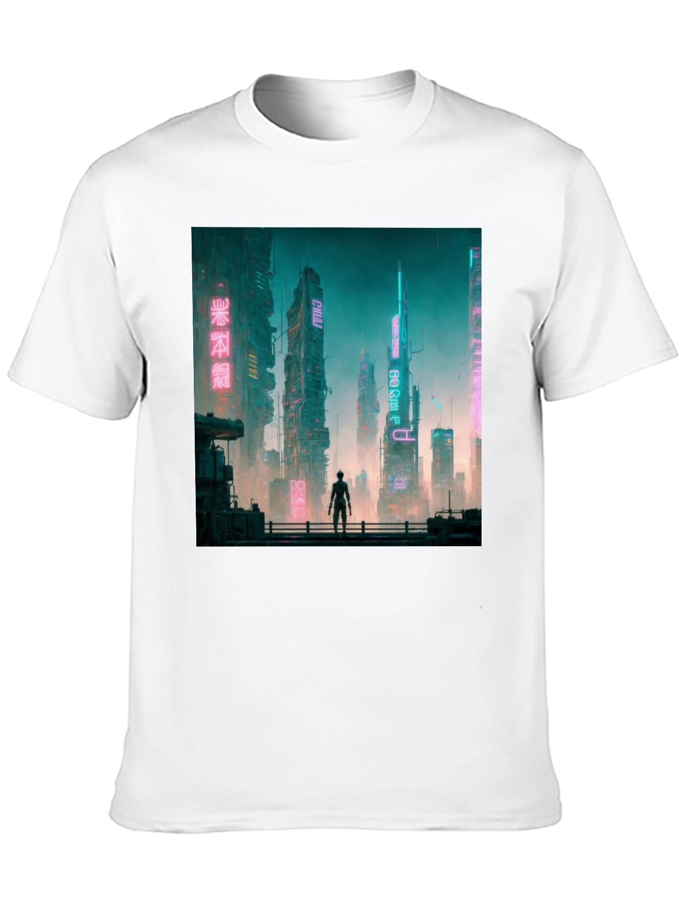 Cyberpunk Cityscape Graphic Tee - Futuristic Fashion