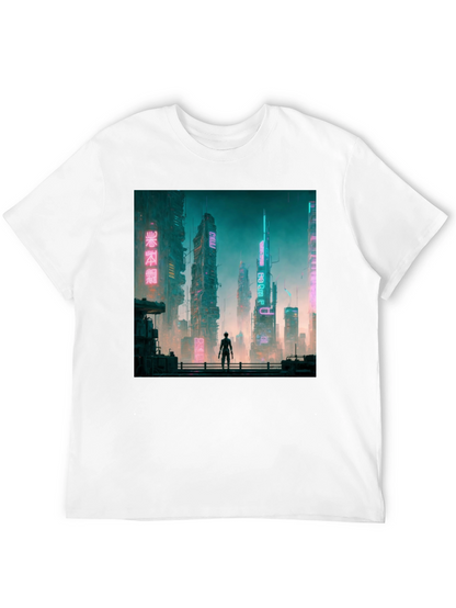 Cyberpunk Cityscape Graphic Tee - Futuristic Fashion