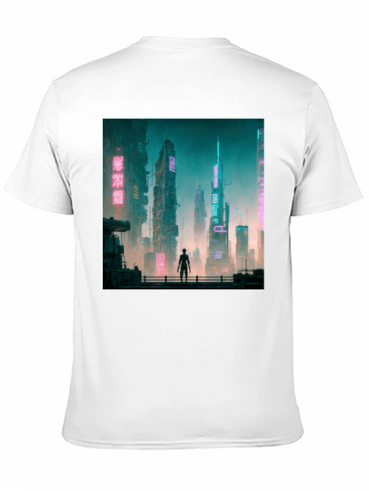 Cyberpunk Cityscape Graphic Tee - Futuristic Fashion