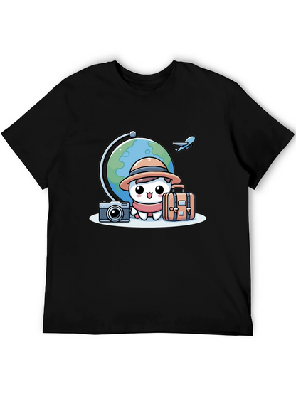 Cartoon Traveler T-Shirt - Globe Trotter Style