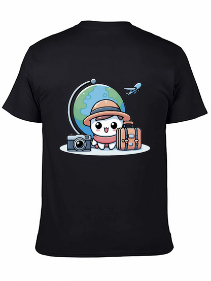 Cartoon Traveler T-Shirt - Globe Trotter Style