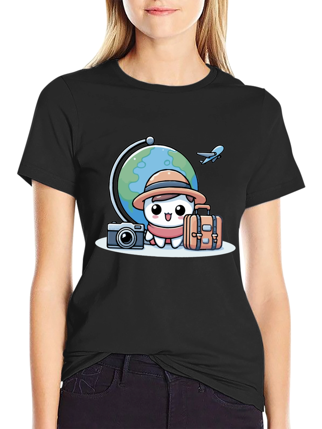 Cartoon Traveler T-Shirt - Globe Trotter Style