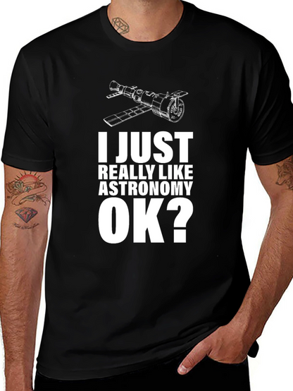 Astronomy Lovers Black Cotton T-Shirt