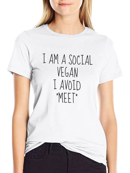 Social Vegan Black Graphic T-Shirt