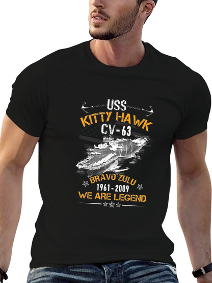 USS Kitty Hawk CV-63 Black T-Shirt