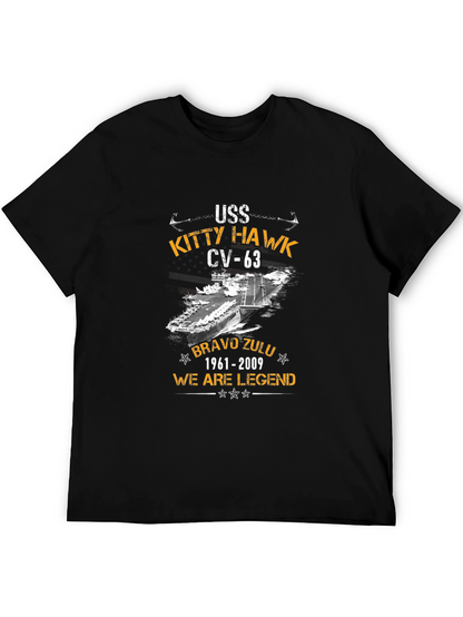 USS Kitty Hawk CV-63 Black T-Shirt