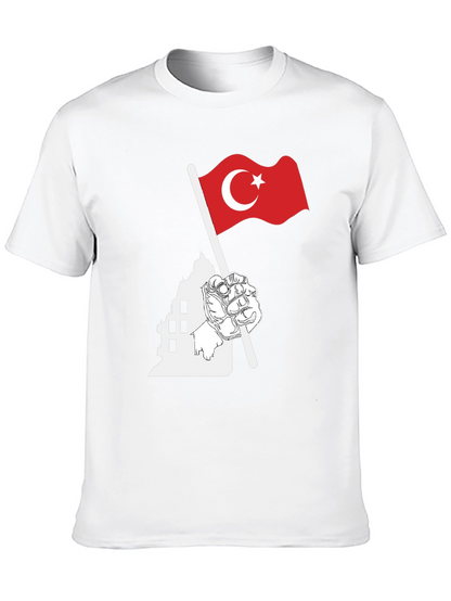 Turkey Flag Graphic Black T-Shirt