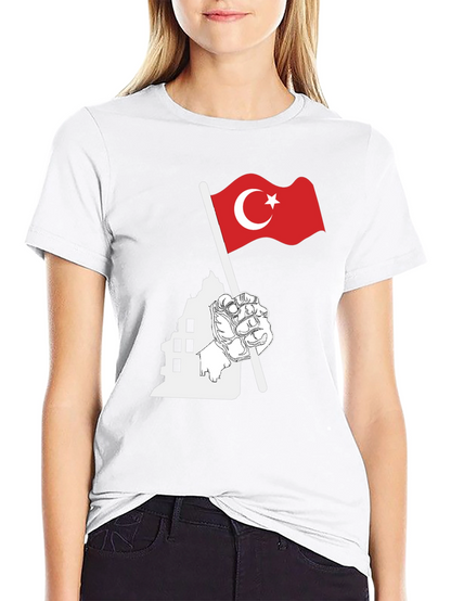 Turkey Flag Graphic Black T-Shirt