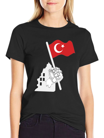 Turkey Flag Graphic Black T-Shirt