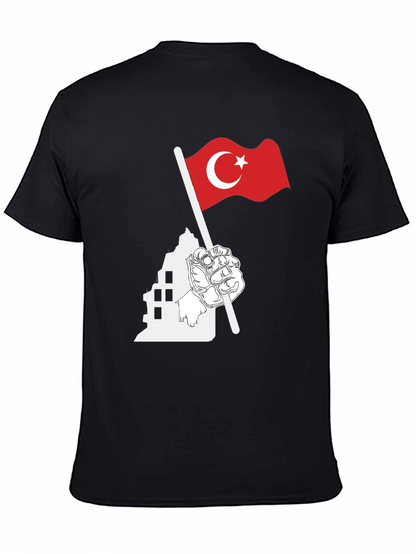 Turkey Flag Graphic Black T-Shirt