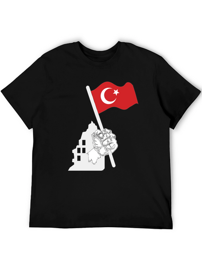 Turkey Flag Graphic Black T-Shirt