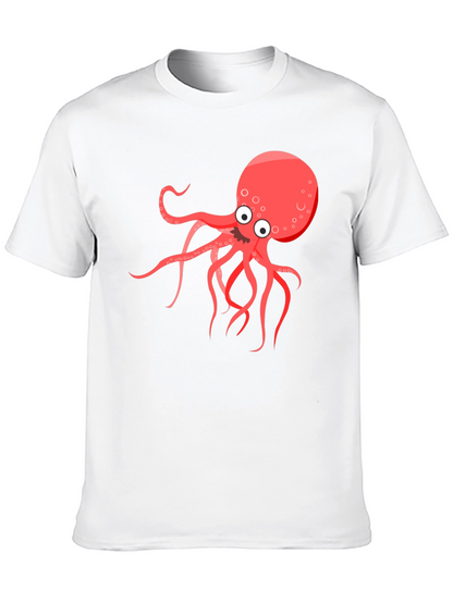 Cartoon Octopus Graphic T-Shirt