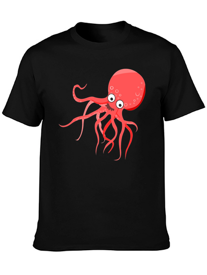 Cartoon Octopus Graphic T-Shirt