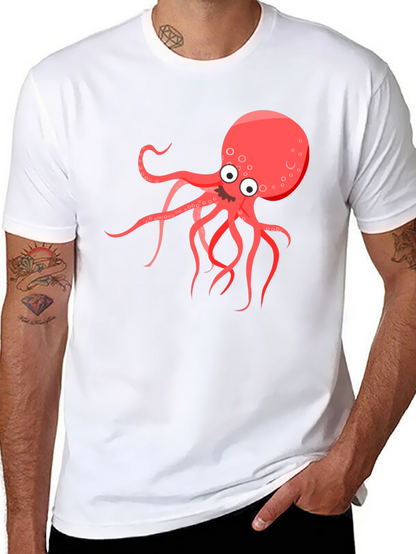 Cartoon Octopus Graphic T-Shirt