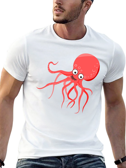 Cartoon Octopus Graphic T-Shirt