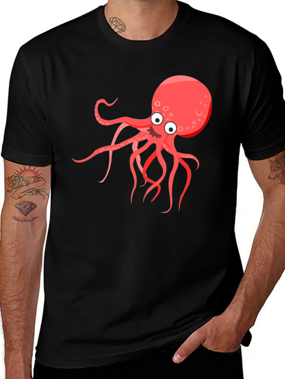 Cartoon Octopus Graphic T-Shirt