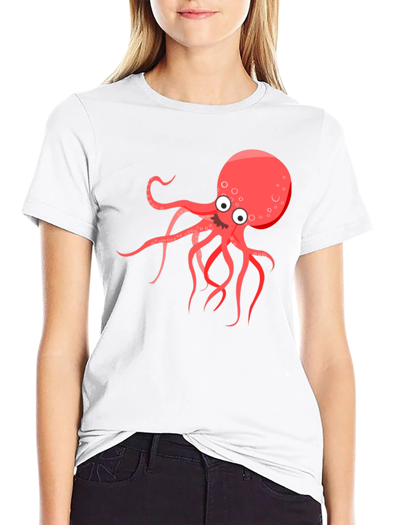 Cartoon Octopus Graphic T-Shirt