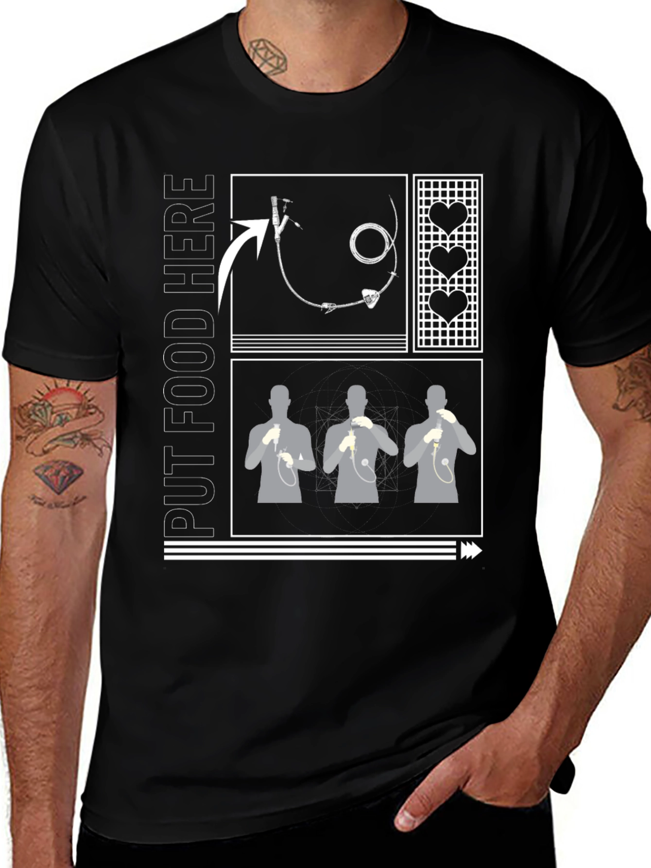 Put Food Here Funny Tube Feeding T-Shirt
