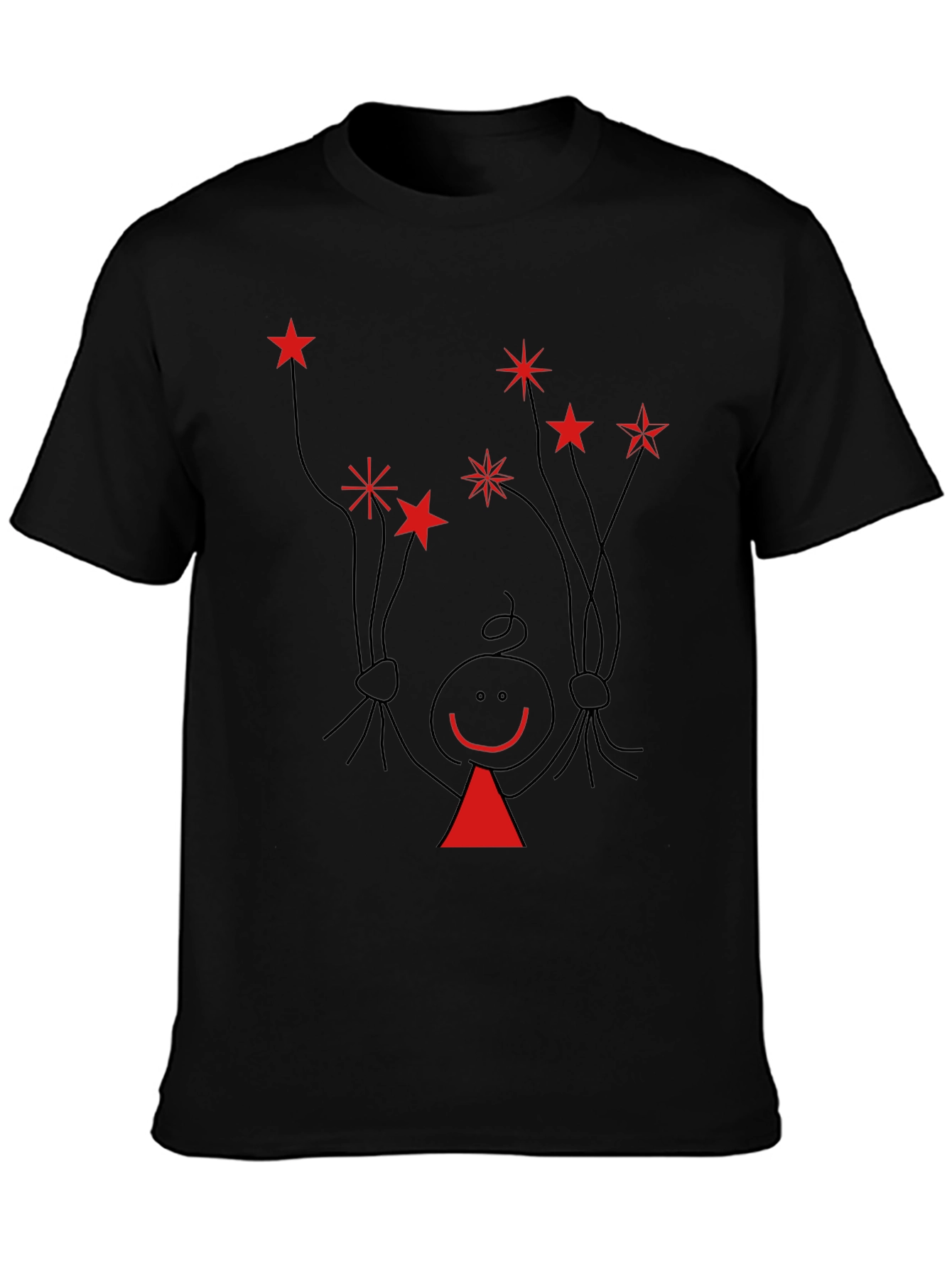 Novelty Stick Figure Star Graphic Tee