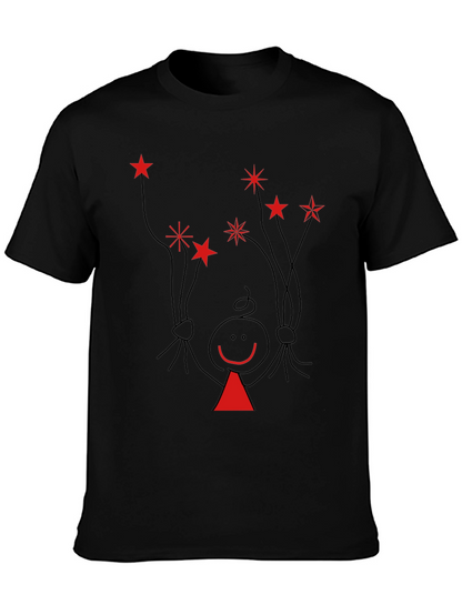 Novelty Stick Figure Star Graphic Tee