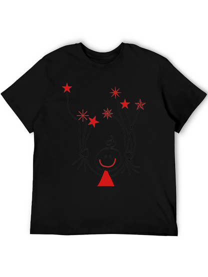 Novelty Stick Figure Star Graphic Tee