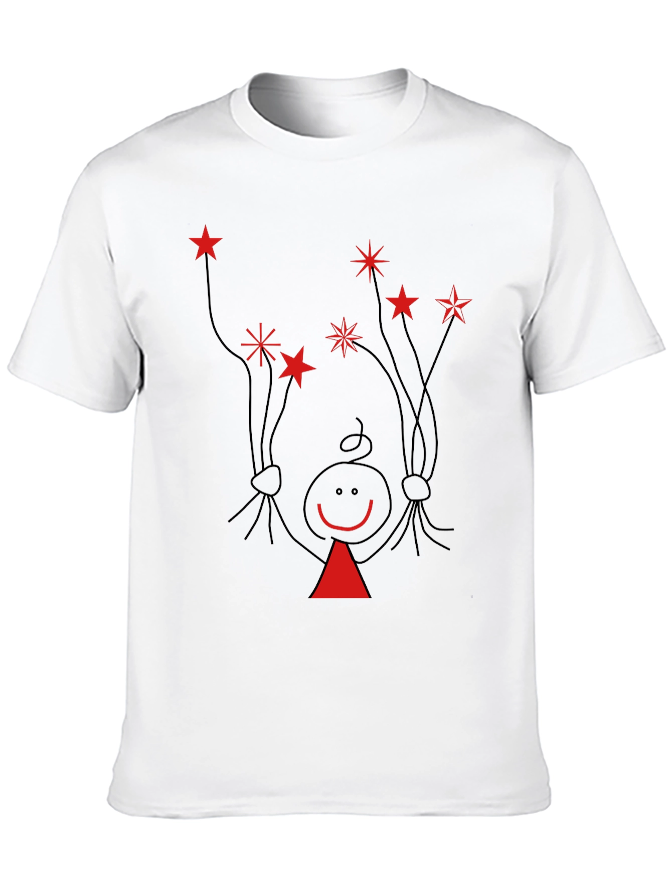 Novelty Stick Figure Star Graphic Tee