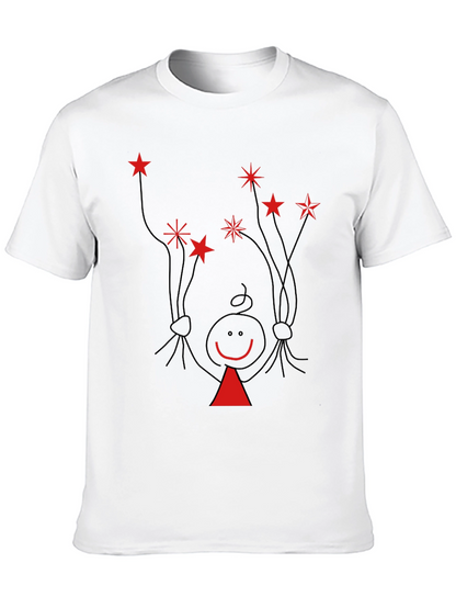Novelty Stick Figure Star Graphic Tee