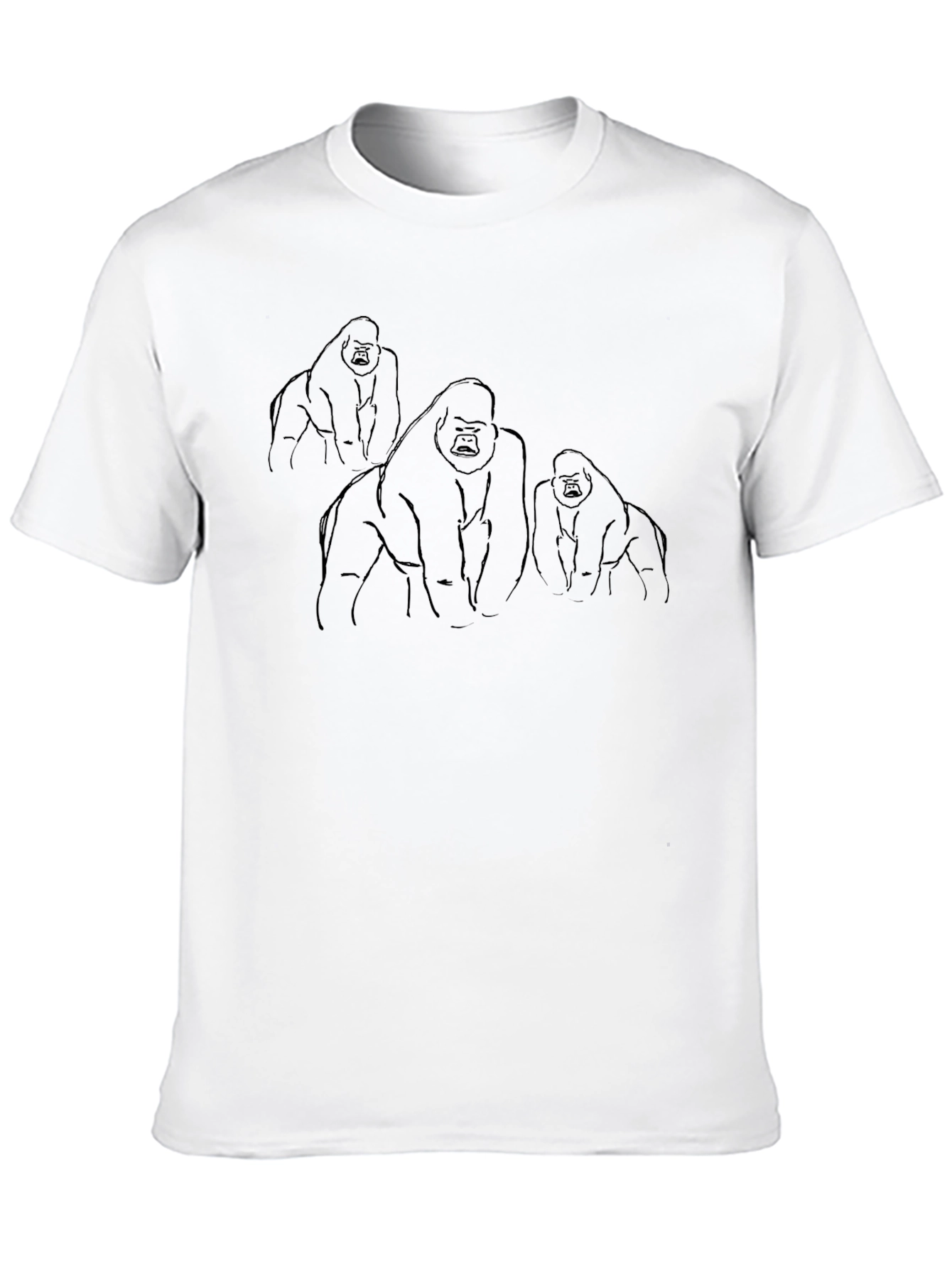 Gorilla Sketch Graphic Black T-Shirt