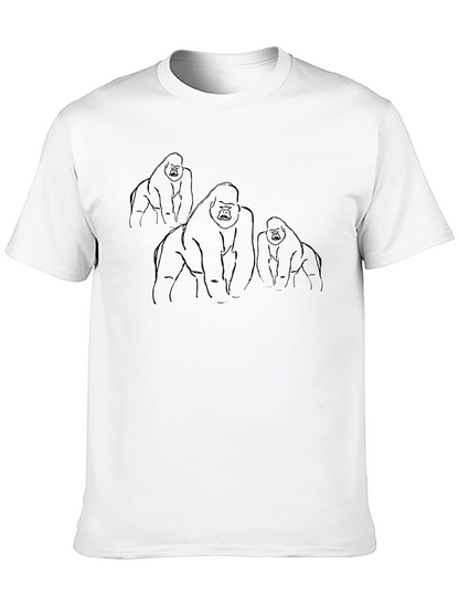 Gorilla Sketch Graphic Black T-Shirt