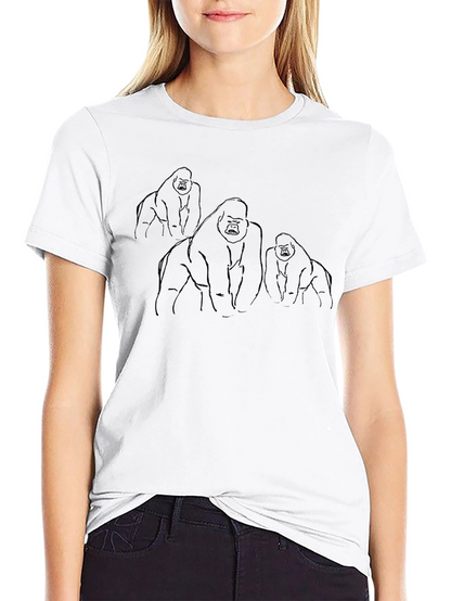 Gorilla Sketch Graphic Black T-Shirt