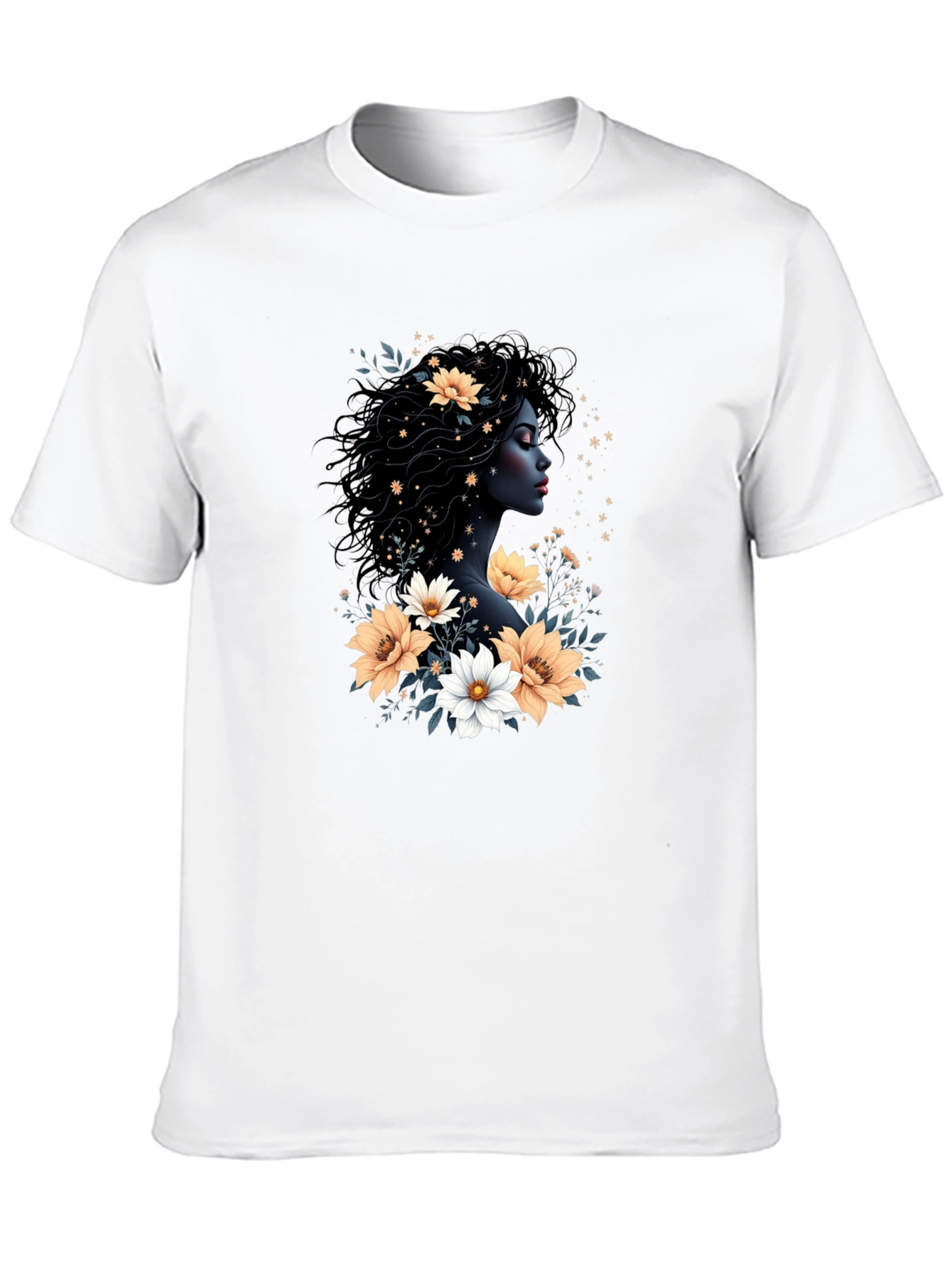 Floral Goddess Black T-Shirt