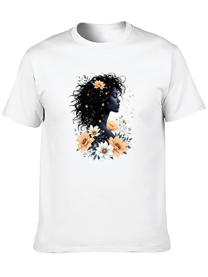 Floral Goddess Black T-Shirt