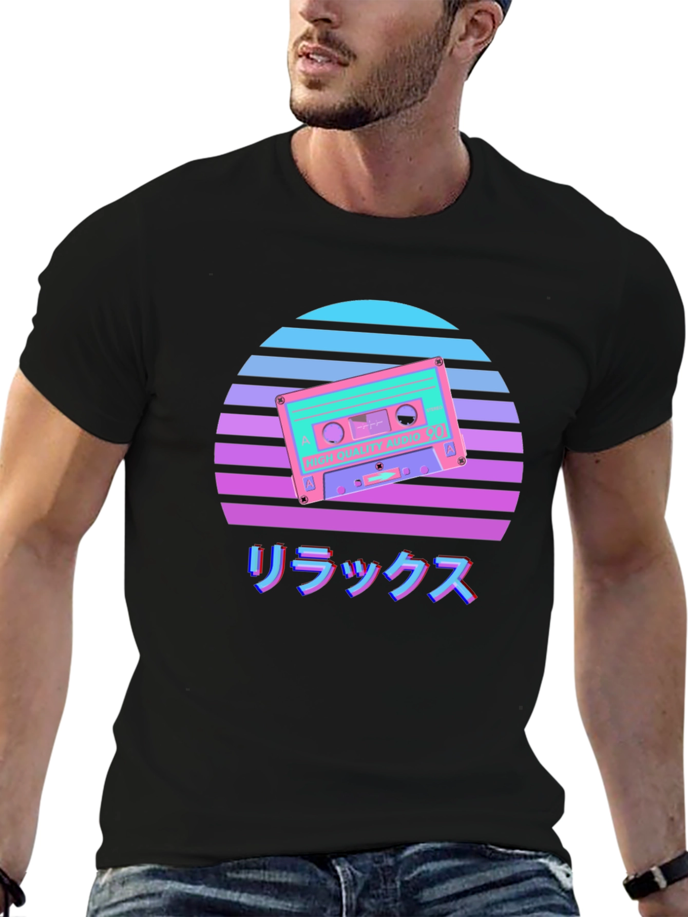 Retro Cassette Sunset Graphic Tee