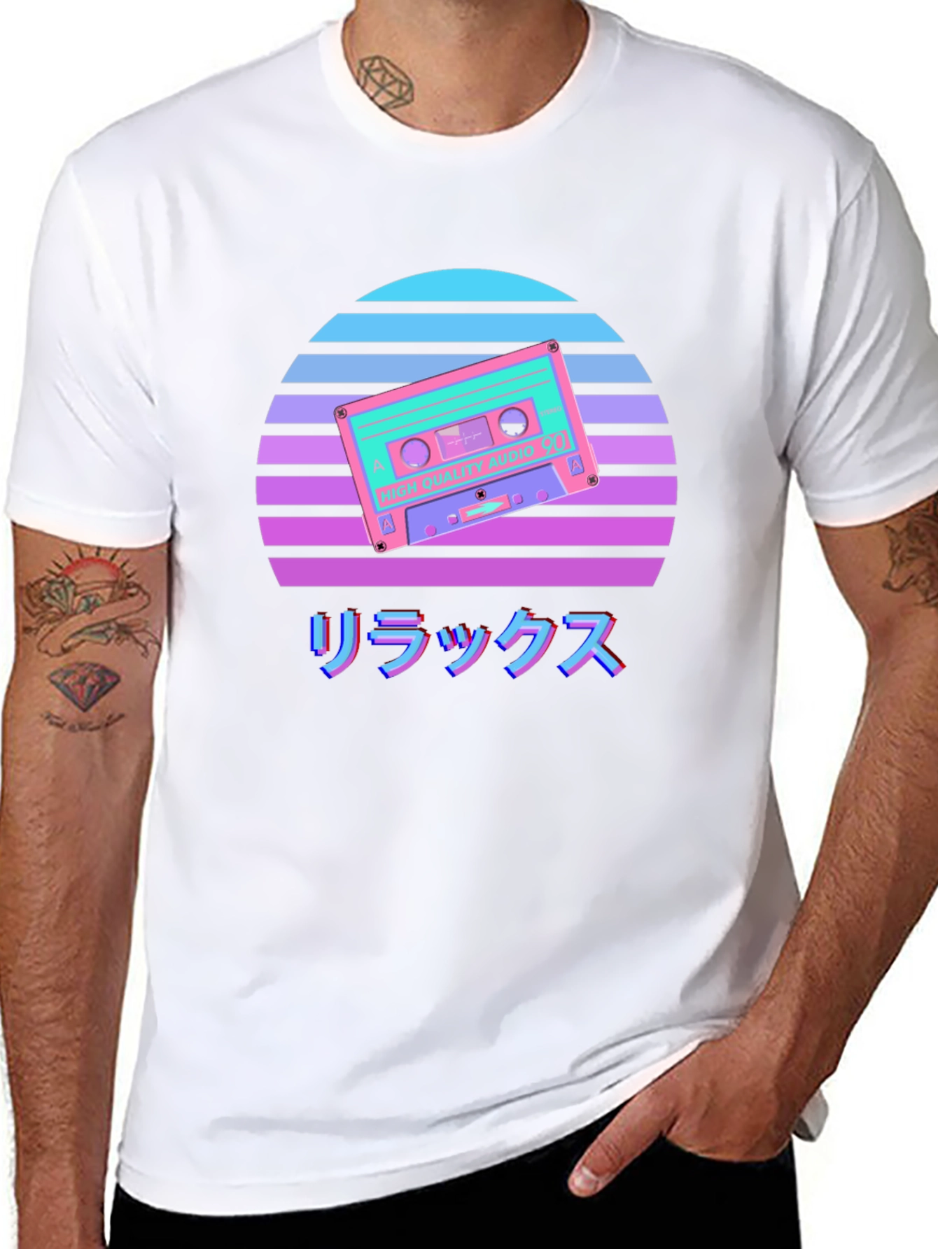 Retro Cassette Sunset Graphic Tee
