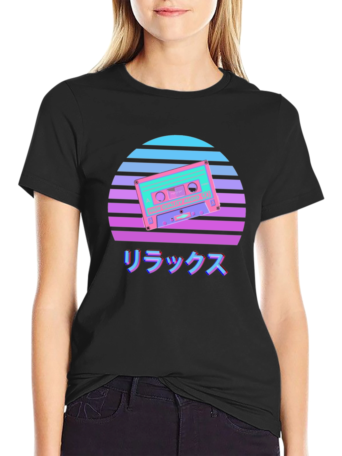 Retro Cassette Sunset Graphic Tee