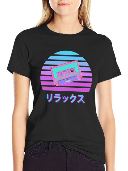Retro Cassette Sunset Graphic Tee