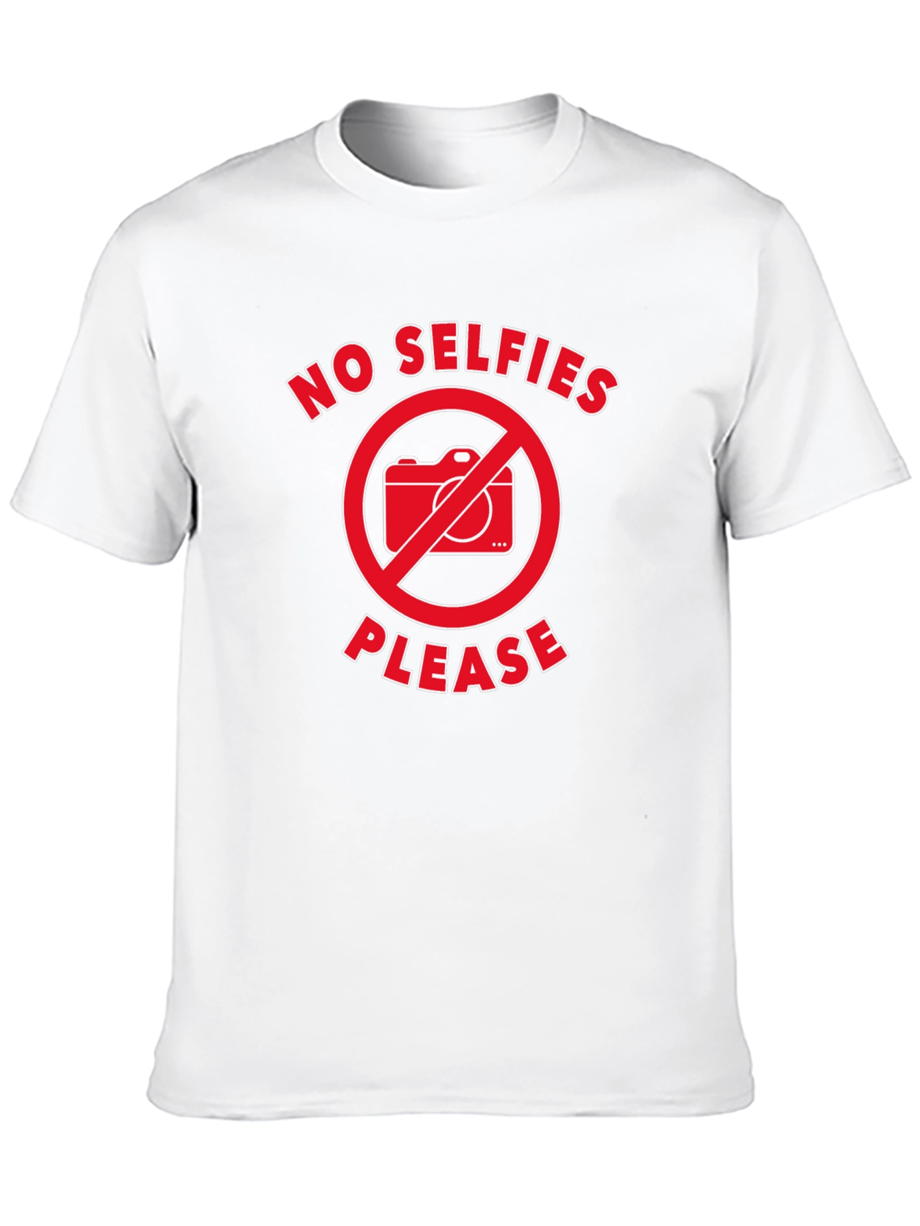 No Selfies Please T-Shirt - Black Graphic Tee
