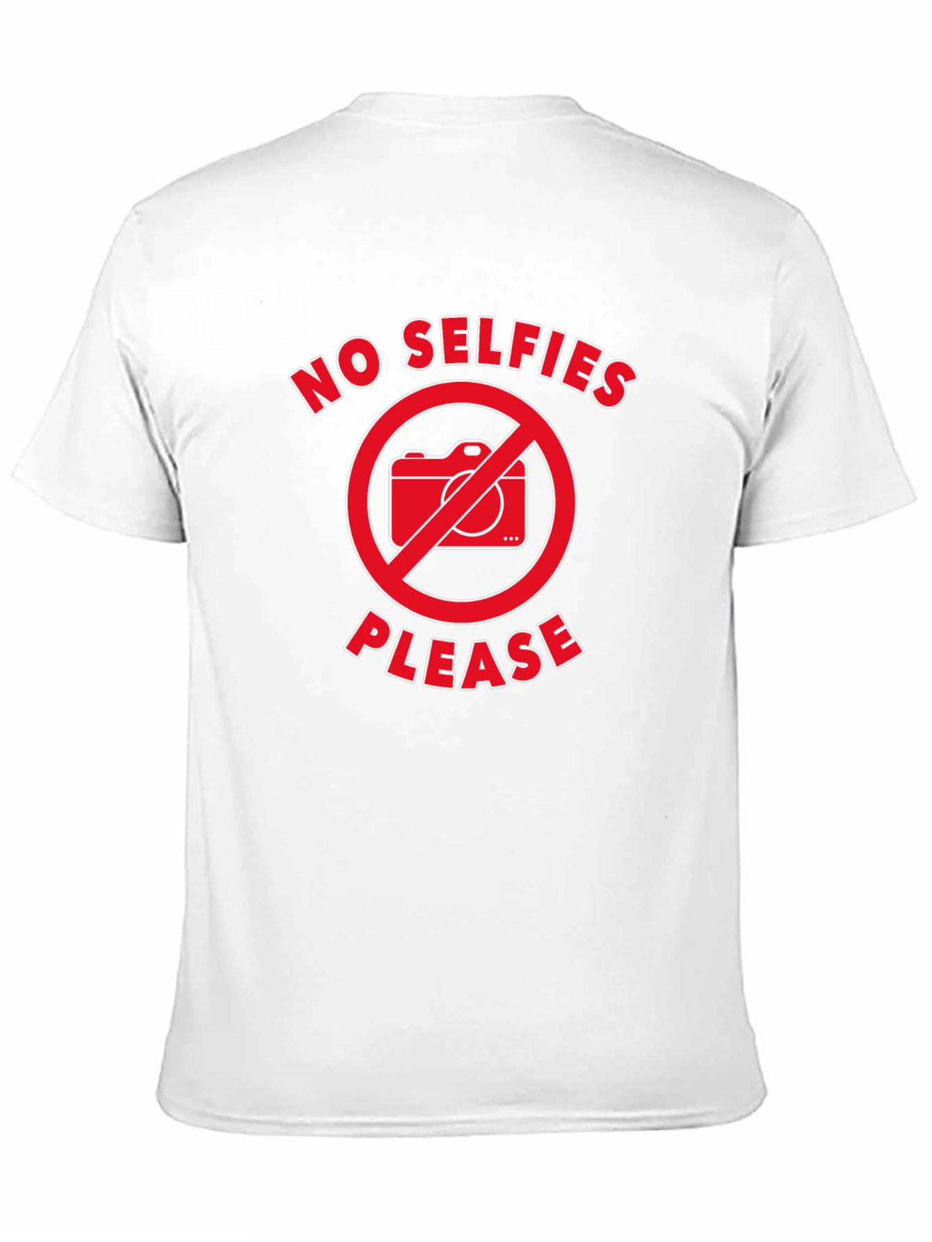 No Selfies Please T-Shirt - Black Graphic Tee