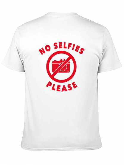 No Selfies Please T-Shirt - Black Graphic Tee