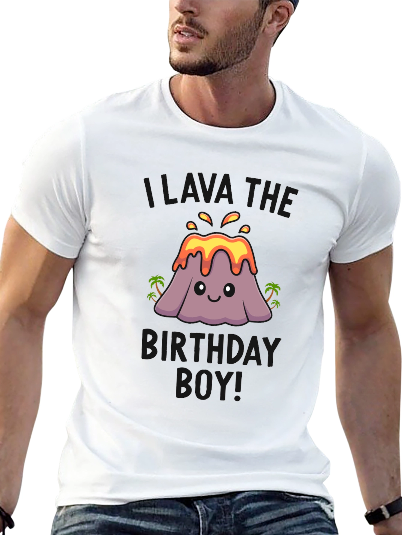 Volcano Birthday Boy T-Shirt - Black