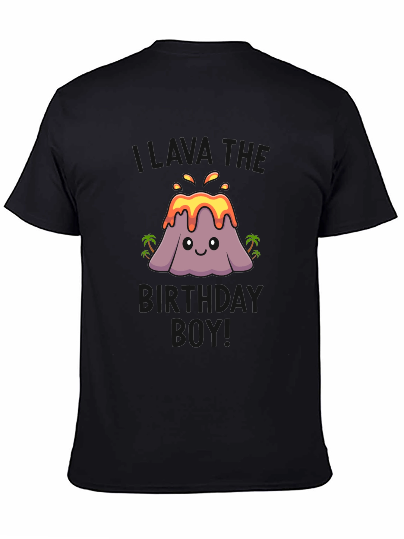 Volcano Birthday Boy T-Shirt - Black