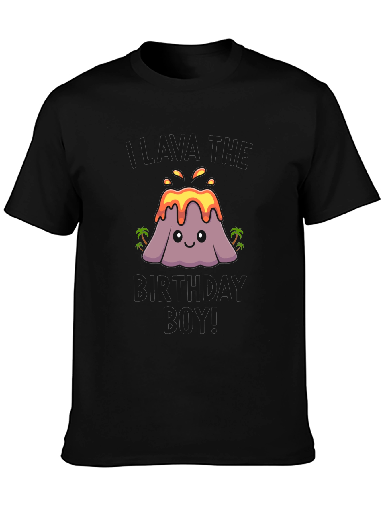 Volcano Birthday Boy T-Shirt - Black